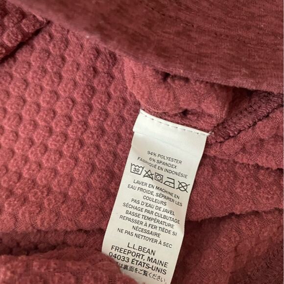 L.L. Bean Half Zip Pullover Men’s Size Large Burgundy Fall - Picture 4 of 9